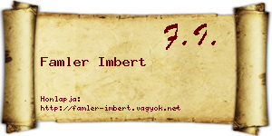 Famler Imbert névjegykártya